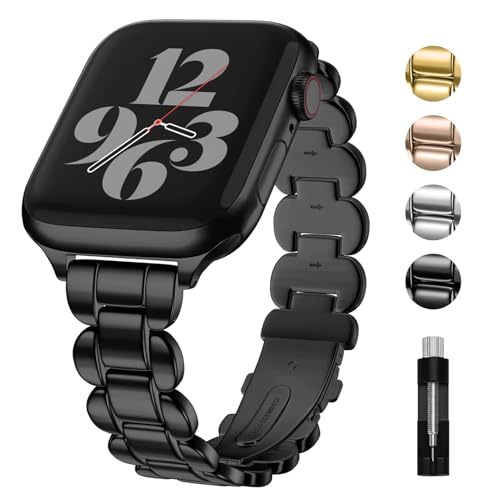 Fullmosa Edelstahl Armband Kompatibel mit Apple Watch 49mm 45mm 46mm 44mm für Damen,Stilvolles Schlankes Armband für iwatch Ultra 2 Series 10 9 8 7 SE 6 5 4 von Fullmosa