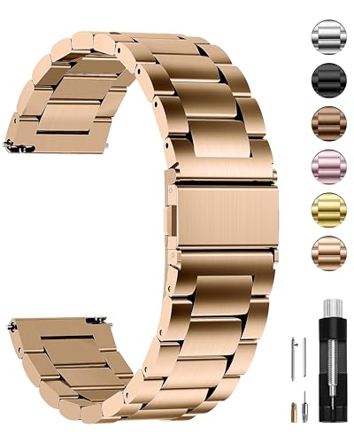 Fullmosa Edelstahl Uhrenarmband 22mm für traditionell Uhr, Kompatibel mit Samsung Galaxy Watch 3 45mm/Galaxy Watch 46mm, Huawei Watch GT5/GT5 Pro/4/4 Pro 46mm/Garmin Vivoactive 4, Rosegold Fullmosa Edelstahl Uhrenarmband 22mm für traditionell Uhr, Kompatibel mit Samsung Galaxy Watch 3 45mm/Galaxy Watch 46mm, Huawei Watch GT5/GT5 Pro/4/4 Pro 46mm/Garmin Vivoactive 4, Rosegold von Fullmosa