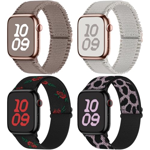 Fullmosa Kompatibel mit Apple Watch Armband 46mm(Series10) 44mm 45mm 42mm 49mm Sport Ersatzband,4er-Pack Dehnbare Nylon Armbänder für iWatch SE Series 10 9 8 7 6 5 4 3 2 1 Ultra 2 Für Damen & Herren Fullmosa Kompatibel mit Apple Watch Armband 46mm(Series10) 44mm 45mm 42mm 49mm Sport Ersatzband,4er-Pack Dehnbare Nylon Armbänder für iWatch SE Series 10 9 8 7 6 5 4 3 2 1 Ultra 2 Für Damen & Herren von Fullmosa
