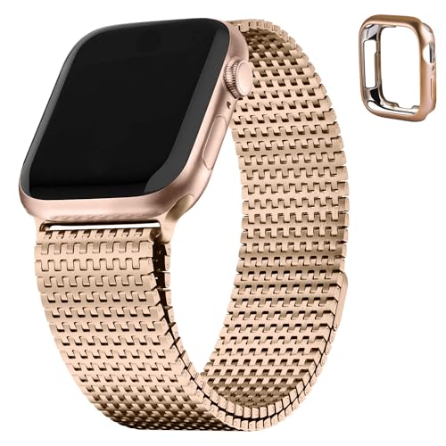 Fullmosa Kompatibel mit Apple Watch Armband 38mm 40mm 41mm Damen Herren, Metall Edelstahl Magnetisch Watch Ersatzbands für iWatch Series 9 8 7 6 SE 5 4 3 2 1,38mm/40mm/41mm Roségold von Fullmosa