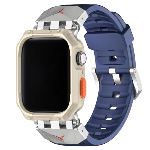Fullmosa Kompatibel mit Apple Watch Armband 44/45mm, Robuste TPU Armband mit Case für iwatch Series 9/8/7/6/5/4/SE 2 von Fullmosa