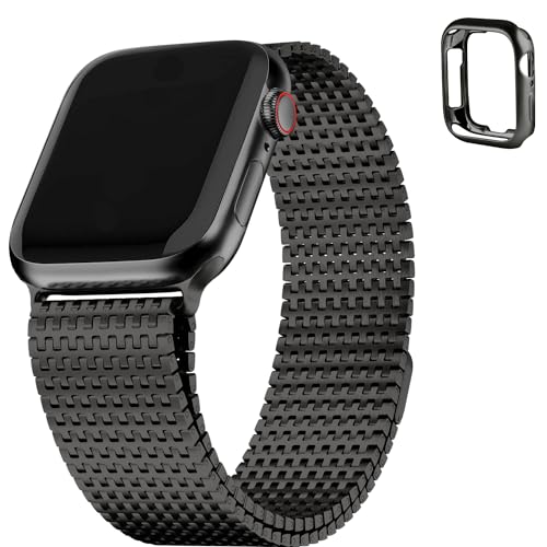 Fullmosa Kompatibel mit Apple Watch Armband 49mm/45mm/44mm/42mm Herren/Damen, Magnet Einstellbar Armbänder für iWatch Series Ultra 9 8 7 SE 6 5 4 3 2 1, Edelstahl Metall Bands Silber Tarnung von Fullmosa