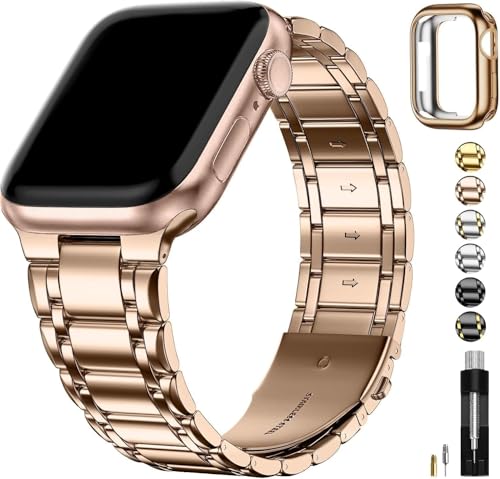 Fullmosa Kompatibel mit Apple Watch Armband Series 10 46mm, Edelstahl Ersatzarmbänder für Damen Herren, Metallarmband mit TPU-Schutzhülle Fullmosa Kompatibel mit Apple Watch Armband Series 10 46mm, Edelstahl Ersatzarmbänder für Damen Herren, Metallarmband mit TPU-Schutzhülle von Fullmosa
