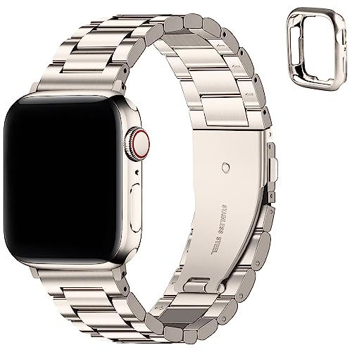 Fullmosa Kompatibel mit Apple Watch Armband Ultra 2/Ultra 49mm, Metall Ersatzarmband für iwatch Ultra 2/Ultra 49mm, Sternenlicht Fullmosa Kompatibel mit Apple Watch Armband Ultra 2/Ultra 49mm, Metall Ersatzarmband für iwatch Ultra 2/Ultra 49mm, Sternenlicht von Fullmosa
