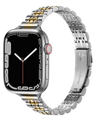 Fullmosa Schlankes Armband Kompatibel mit Apple Watch 46mm(Series 10) 44mm 45mm 42mm 49mm, Elegant Metallarmband für iwatch SE Series 10 9 8 7 6 5 4 3 2 1 Ultra 2 Damen Fullmosa Schlankes Armband Kompatibel mit Apple Watch 46mm(Series 10) 44mm 45mm 42mm 49mm, Elegant Metallarmband für iwatch SE Series 10 9 8 7 6 5 4 3 2 1 Ultra 2 Damen von Fullmosa
