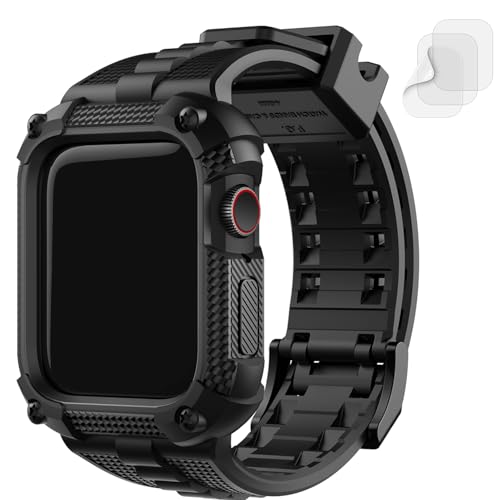 Fullmosa Schutzhülle und Armband Kompatibel mit Apple Watch SE 40mm 41mm Series 9/8/7/6/5/4, Wasserdichtes Sport Armband mit Displayschutzfolie/Gehäuse für iWatch 40mm 41mm, Schwarz Fullmosa Schutzhülle und Armband Kompatibel mit Apple Watch SE 40mm 41mm Series 9/8/7/6/5/4, Wasserdichtes Sport Armband mit Displayschutzfolie/Gehäuse für iWatch 40mm 41mm, Schwarz von Fullmosa