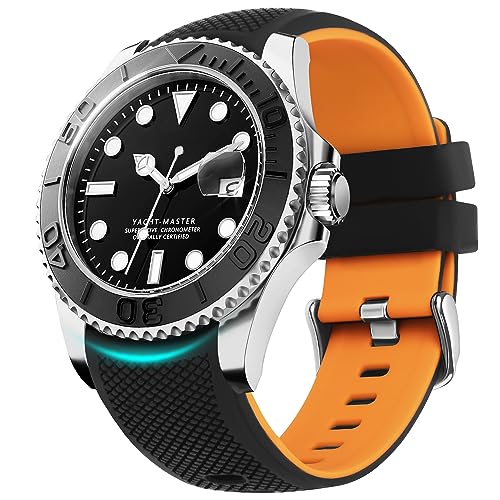 Fullmosa Smart Watch Uhrenarmband 20mm Silikon Ersatzarmband für Samsung Galaxy Watch/Huawei Watch/Garmin/Fossil, Sport Armband Keine Lücken Bicolor, 20mm Schwarz/Gelb von Fullmosa