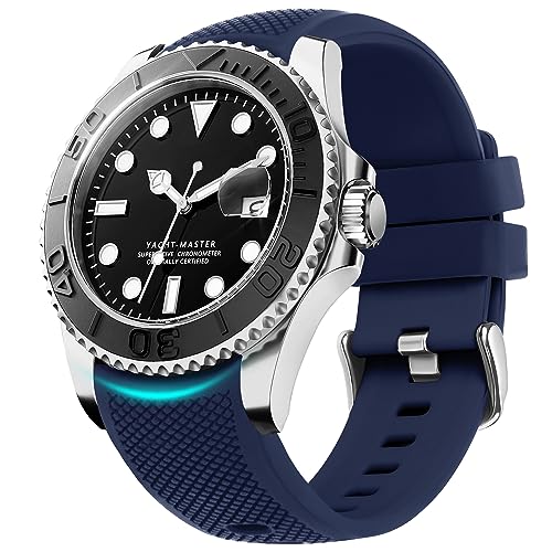 Fullmosa Smart Watch Uhrenarmband 22mm Silikon Ersatzarmband für Samsung Galaxy Watch/Huawei Watch/Garmin/Fossil, Sport Armband Keine Lücken Bicolor, 22mm Blau von Fullmosa