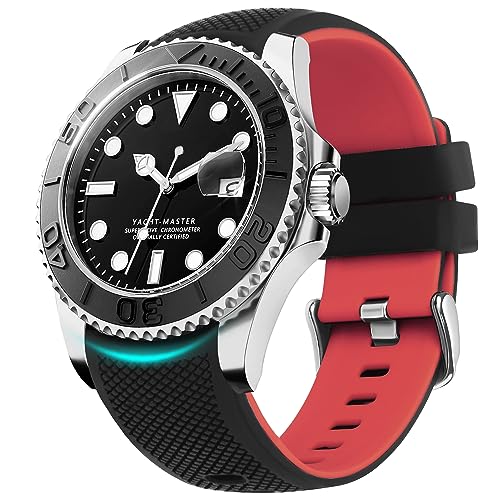 Fullmosa Smart Watch Uhrenarmband 22mm Silikon Ersatzarmband für Samsung Galaxy Watch/Huawei Watch/Garmin/Fossil, Sport Armband Keine Lücken Bicolor, 22mm Schwarz/Rot von Fullmosa