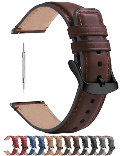 Fullmosa Uhrenarmband 18mm für Huawei Watch 1st/ASUS Zenwatch 2 Damen 1.45" Garmin Fossil Watch,Armband Yola Series,Dunkelbraun + Rauchgraue Hardware Fullmosa Uhrenarmband 18mm für Huawei Watch 1st/ASUS Zenwatch 2 Damen 1.45" Garmin Fossil Watch,Armband Yola Series,Dunkelbraun + Rauchgraue Hardware von Fullmosa
