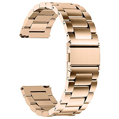 Fullmosa Uhrenarmband Edelstahl für 18mm Metall Armbänder mit Schnellverschluss geeignet für Damen&Herren,Rosegold von Fullmosa