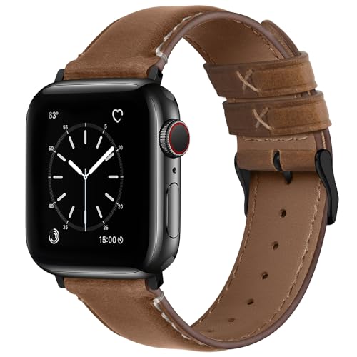 Fullmosa Leder Armband kompatibel mit Apple Watch Armband SE 40mm 41mm 38mm, Echt Lederarmband für iwatch SE Series 9/8/7/6/5/4/3/2/1 für Damen Herren von Fullmosa