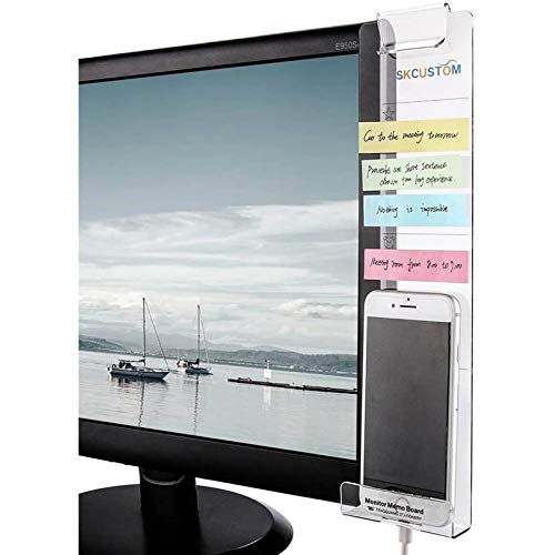 2 Stücke Computer Monitor Botschaft Board Monitor Memo Board, Haftnotizen für Bildschirm Telefon Halter Computer Monitore Seitenwand, Organizer 2 Seitenwände, links & rechts von Fulltime E-Gadget