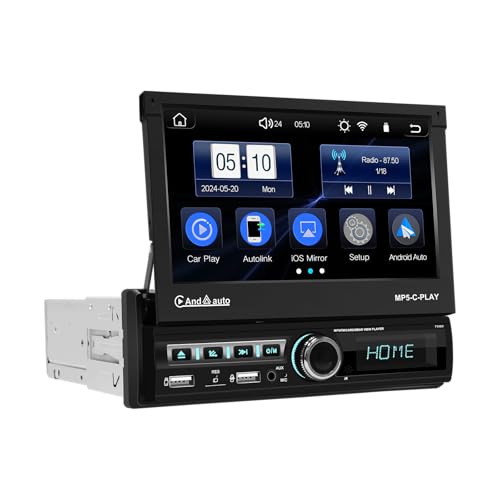Fuluku 1 Din Autoradio mit Drahtloses Carplay Android Auto, 7 Zoll HD Touchscreen 1 Din Radio Bluetooth/FM/SWC/EQ/Mirror Link/Rückfahrkamera/MIC/Type-C & USB Port Fuluku 1 Din Autoradio mit Drahtloses Carplay Android Auto, 7 Zoll HD Touchscreen 1 Din Radio Bluetooth/FM/SWC/EQ/Mirror Link/Rückfahrkamera/MIC/Type-C & USB Port von Fuluku
