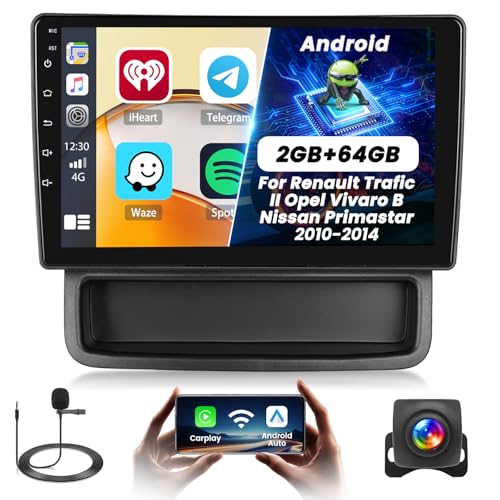 Fuluku 2+64G Android Autoradio für Renault Trafic II Opel Vivaro B Nissan Primastar 2010-2014 Wireless Carpaly&Android Auto, 10,1'' IPS Touchscreen Radio Bluetooth/GPS/Rückfahrkamera/FM/WiFi/SWC/26UI Fuluku 2+64G Android Autoradio für Renault Trafic II Opel Vivaro B Nissan Primastar 2010-2014 Wireless Carpaly&Android Auto, 10,1'' IPS Touchscreen Radio Bluetooth/GPS/Rückfahrkamera/FM/WiFi/SWC/26UI von Fuluku