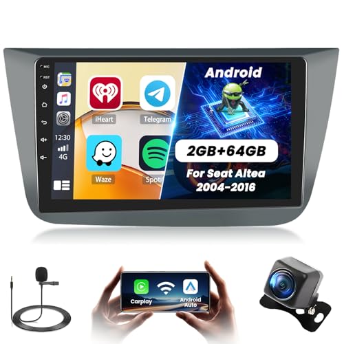 Fuluku 2+64G Android Autoradio für Seat Altea 2004-2015/ Toledo 2004-2009 mit Wireless Carpaly&Android Auto, 9'' IPS Touchscreen Radio mit Bluetooth/GPS/Rückfahrkamera/FM/WiFi/SWC/26UI Fuluku 2+64G Android Autoradio für Seat Altea 2004-2015/ Toledo 2004-2009 mit Wireless Carpaly&Android Auto, 9'' IPS Touchscreen Radio mit Bluetooth/GPS/Rückfahrkamera/FM/WiFi/SWC/26UI von Fuluku