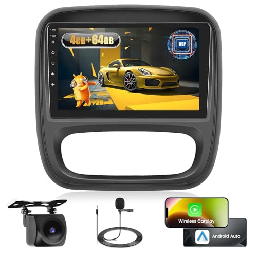 Fuluku 4+64G Android Autoradio für Opel Vivaro B 2014-2018/Renault Traffic 3 2014-2021 mit Wireless Carpaly&Android Auto, 9'' IPS Touch Screen Radio mit Bluetooth 5.0/GPS/Rückfahrkamera/FM/WiFi/SWC Fuluku 4+64G Android Autoradio für Opel Vivaro B 2014-2018/Renault Traffic 3 2014-2021 mit Wireless Carpaly&Android Auto, 9'' IPS Touch Screen Radio mit Bluetooth 5.0/GPS/Rückfahrkamera/FM/WiFi/SWC von Fuluku