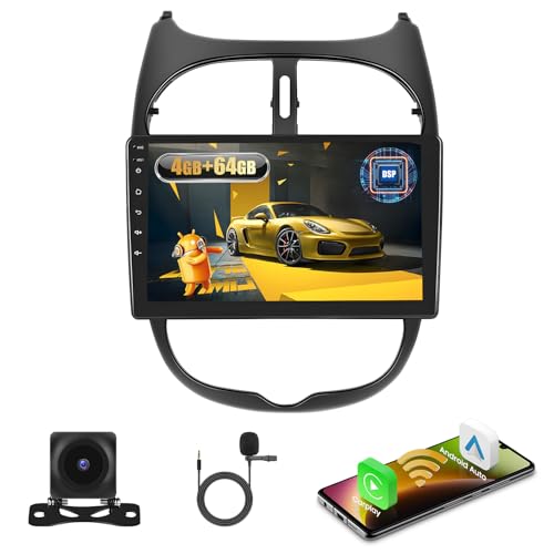 Fuluku 4+64G Android Autoradio für Peugeot 206/206CC 2001-2016 Cirteon C2 mit Wireless Carpaly&Android Auto, 9'' IPS Touch Screen Radio mit Bluetooth 5.0/GPS/Rückfahrkamera/FM/WiFi/SWC Fuluku 4+64G Android Autoradio für Peugeot 206/206CC 2001-2016 Cirteon C2 mit Wireless Carpaly&Android Auto, 9'' IPS Touch Screen Radio mit Bluetooth 5.0/GPS/Rückfahrkamera/FM/WiFi/SWC von Fuluku