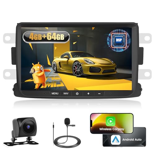 Fuluku 4+64G Android Autoradio für Renault Dacia Duster Sandero Dokker Logan Lodgy Captur mit Wireless Carpaly&Android Auto, 8'' IPS Touch Screen Radio mit Bluetooth 5.0/GPS/Rückfahrkamera/FM/WiFi/SWC Fuluku 4+64G Android Autoradio für Renault Dacia Duster Sandero Dokker Logan Lodgy Captur mit Wireless Carpaly&Android Auto, 8'' IPS Touch Screen Radio mit Bluetooth 5.0/GPS/Rückfahrkamera/FM/WiFi/SWC von Fuluku