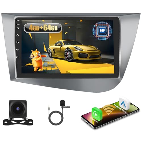 Fuluku 4+64G Android Autoradio für Seat Leon MK2 2005 2006 2007 2008 2009 2010 2011 2012 mit Wireless Carpaly&Android Auto, 9'' IPS Touch Screen Radio mit Bluetooth 5.0/GPS/Rückfahrkamera/FM/WiFi/SWC Fuluku 4+64G Android Autoradio für Seat Leon MK2 2005 2006 2007 2008 2009 2010 2011 2012 mit Wireless Carpaly&Android Auto, 9'' IPS Touch Screen Radio mit Bluetooth 5.0/GPS/Rückfahrkamera/FM/WiFi/SWC von Fuluku