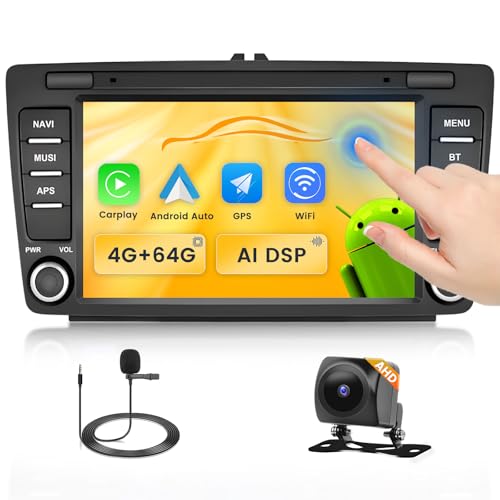 Fuluku 4+64G Android Autoradio für Skoda Octavia Yeti Rapid Supeb Roomster mit Wireless Carpaly&Android Auto, 8'' IPS Touch Screen Radio mit Bluetooth 5.0/GPS/Rückfahrkamera/FM/WiFi/SWC Fuluku 4+64G Android Autoradio für Skoda Octavia Yeti Rapid Supeb Roomster mit Wireless Carpaly&Android Auto, 8'' IPS Touch Screen Radio mit Bluetooth 5.0/GPS/Rückfahrkamera/FM/WiFi/SWC von Fuluku