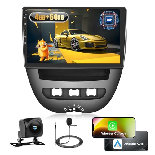 Fuluku 4+64G Android Autoradio für Toyota Aygo/Peugeot 107/Citroen C1 2004-2014 mit Wireless Carpaly&Android Auto, 10,1'' IPS Touch Screen Radio mit Bluetooth 5.0/GPS/Rückfahrkamera/FM/WiFi/SWC Fuluku 4+64G Android Autoradio für Toyota Aygo/Peugeot 107/Citroen C1 2004-2014 mit Wireless Carpaly&Android Auto, 10,1'' IPS Touch Screen Radio mit Bluetooth 5.0/GPS/Rückfahrkamera/FM/WiFi/SWC von Fuluku
