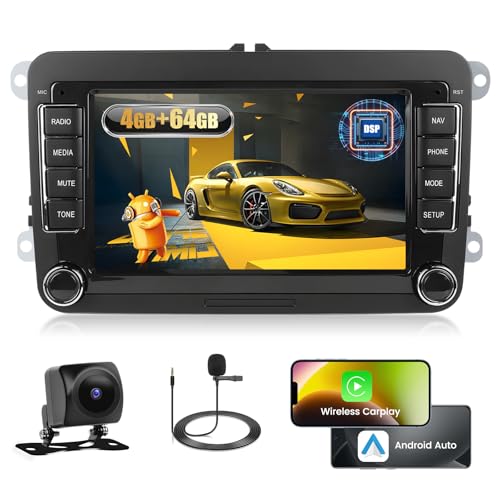 Fuluku 4+64G Android Autoradio für VW Golf Passat Caddy Touran Polo Tiguan Skoda Seat Wireless Carpaly&Android Auto, 7'' IPS Touchscreen Radio Bluetooth 5.0/GPS/Rückfahrkamera/FM/WiFi/SWC Fuluku 4+64G Android Autoradio für VW Golf Passat Caddy Touran Polo Tiguan Skoda Seat Wireless Carpaly&Android Auto, 7'' IPS Touchscreen Radio Bluetooth 5.0/GPS/Rückfahrkamera/FM/WiFi/SWC von Fuluku