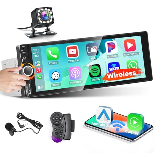 Fuluku 6.9 Zoll Drahtloses Carplay 1 Din Autoradio mit Android Auto, HD 1080P Touchscreen 1 Din Radio Bluetooth 5.0 FM SWC EQ Mirror Link Rückfahrkamera MIC, AUX/TF/USB Type-C Port Fuluku 6.9 Zoll Drahtloses Carplay 1 Din Autoradio mit Android Auto, HD 1080P Touchscreen 1 Din Radio Bluetooth 5.0 FM SWC EQ Mirror Link Rückfahrkamera MIC, AUX/TF/USB Type-C Port von Fuluku