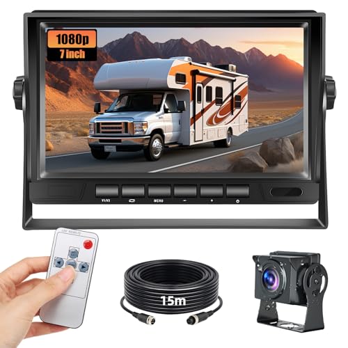 Fuluku Rückfahrkamera mit 7 Zoll Monitor, AHD Weitwinkel Wasserdicht Nachtsicht Kennzeichenkamera mit 15m Kabel für Auto/LKW/Pkw/Pickup/SUV/Van/Wohnmobil 12-24V Fuluku Rückfahrkamera mit 7 Zoll Monitor, AHD Weitwinkel Wasserdicht Nachtsicht Kennzeichenkamera mit 15m Kabel für Auto/LKW/Pkw/Pickup/SUV/Van/Wohnmobil 12-24V von Fuluku