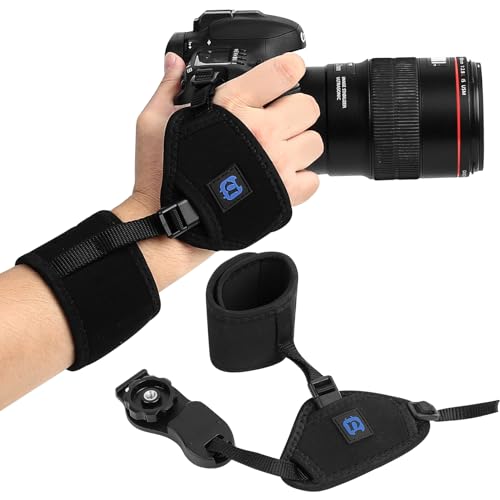 Fulushouxi 1 Set Kamera Handschlaufe mit Schnellverschluss, Verstellbare Kamera Schlaufe Handgelenk, Kameragurt, Mikrofaser Handgelenkschlaufe Kompatibel mit Nikon Canon Sony Fujifilm DSLR SLR Kamera von Fulushouxi