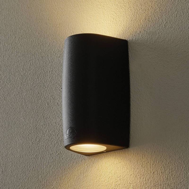 Außenwandleuchte Marta 90 schwarz/gefrostet GU10 CCT up/down von Fumagalli