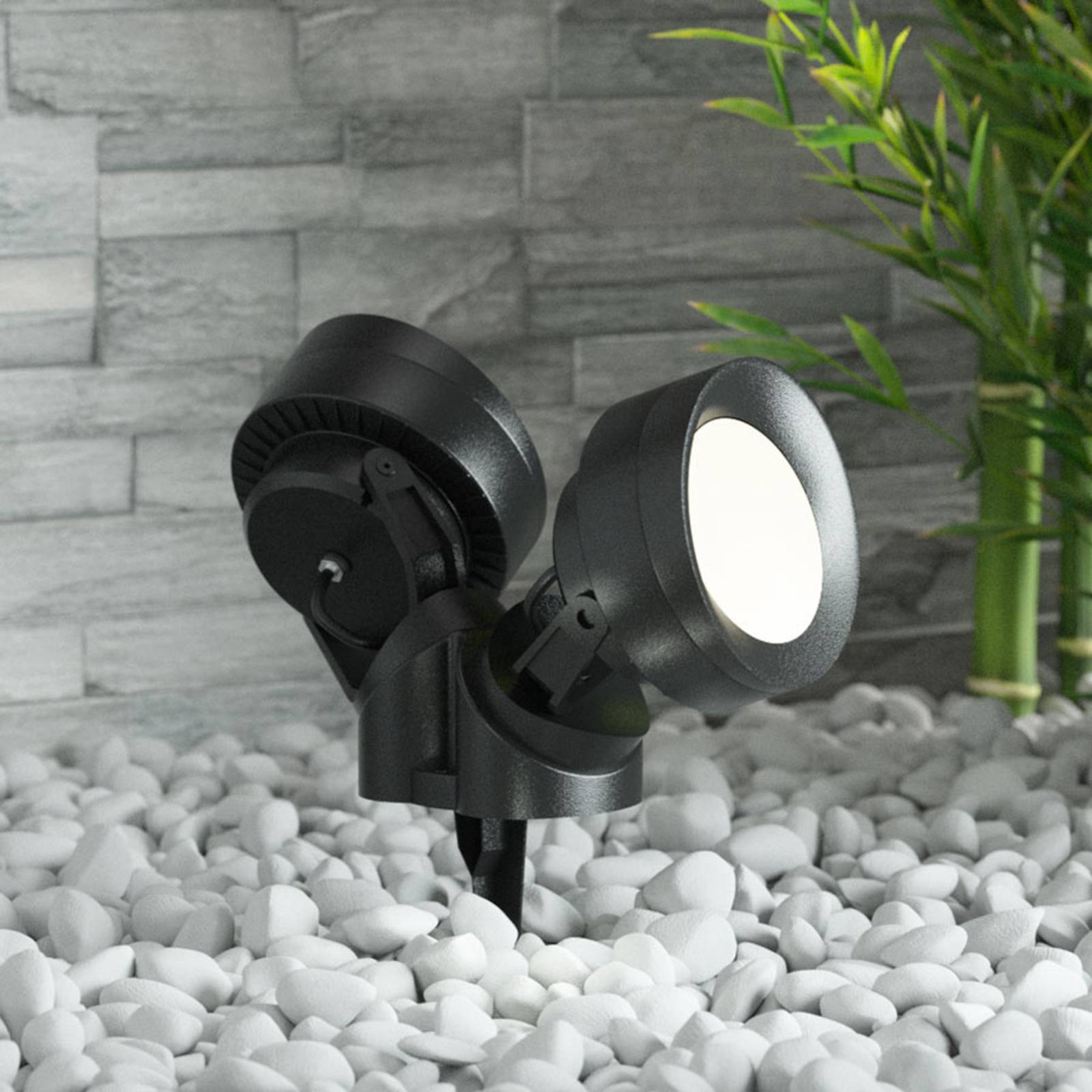 Spießspot Tommy-EL rund schwarz/frosted 2x10W CCT Spießspot Tommy-EL rund schwarz/frosted 2x10W CCT von Fumagalli