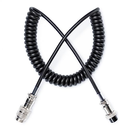 Fumei 5-poliges Mikrofon-Verlängerungskabel, 1,8 m, langlebiges Spiralkabel, kompatibel mit Cobra Uniden CB HAM Radio von Fumei