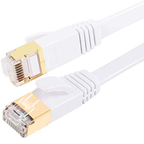 Fumitt Cat 8 Lan Kabel 3meter, Hohegeschwindigkeit Flach Gigabit Netzwerkkabel 3m Ethernet Internet Patch Kabel 40Gbps 2000Mhz RJ45 für Gaming, Router, Modem, laptop(Weiß) von Fumitt
