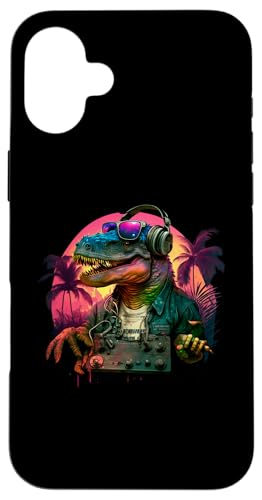 DJ Dinosaurier Kopfhörer Grafik Design für Musik Dino Fans Hülle für iPhone 16 Plus DJ Dinosaurier Kopfhörer Grafik Design für Musik Dino Fans Hülle für iPhone 16 Plus von Fun And Cool Design for Music and Dino Fans
