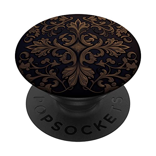 Modern dunkel mit Muster, mit Motiven, Schwarz / Braun PopSockets mit austauschbarem PopGrip von Fun Designs