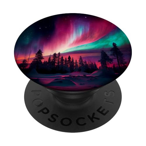 Polarlichter mit Muster, mit Motiven PopSockets Klebender PopGrip Polarlichter mit Muster, mit Motiven PopSockets Klebender PopGrip von Fun Designs