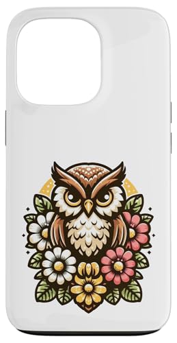 Eule Vogel Gartenblumen niedlich Hülle für iPhone 13 Pro von Fun Sale Store