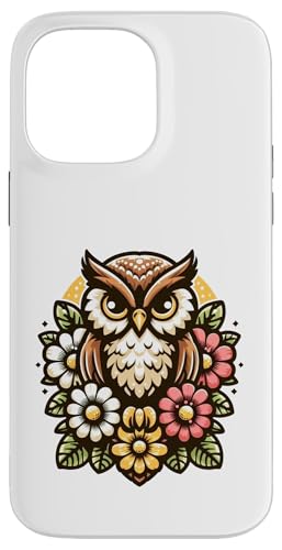 Eule Vogel Gartenblumen niedlich Hülle für iPhone 14 Pro Max von Fun Sale Store