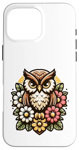 Eule Vogel Gartenblumen niedlich Hülle für iPhone 16 Pro Max von Fun Sale Store