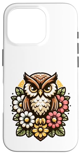 Eule Vogel Gartenblumen niedlich Hülle für iPhone 16 Pro von Fun Sale Store