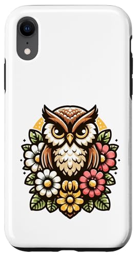 Eule Vogel Gartenblumen niedlich Hülle für iPhone XR von Fun Sale Store