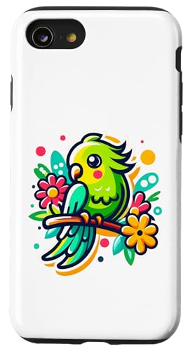 Sittich Vogel Gartenarbeit niedlich Hülle für iPhone SE (2020) / 7 / 8 von Fun Sale Store