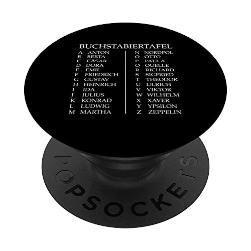 Buchstabiertafel PopSockets mit austauschbarem PopGrip Buchstabiertafel PopSockets mit austauschbarem PopGrip von Fun Shirts