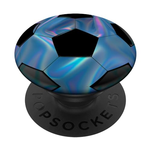 Fussball - Farbe Rainbow Turquoise PopSockets PopGrip: Ausziehbarer Sockel und Griff für Handys/Tablets mit Tauschbarem Top PopSockets Klebender PopGrip von Fun Sport und Fussball Geschenke