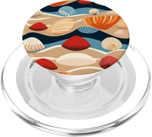Muschel-Design, Strandmuster, Ozeanwellenkunst, Küste PopSockets PopGrip für MagSafe Muschel-Design, Strandmuster, Ozeanwellenkunst, Küste PopSockets PopGrip für MagSafe von Fun Summer Beach Designs