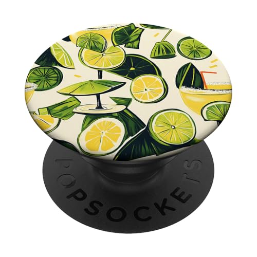 Sommer-Cocktail-Design, Margarita-Illustration, Zitrus-Design PopSockets Klebender PopGrip Sommer-Cocktail-Design, Margarita-Illustration, Zitrus-Design PopSockets Klebender PopGrip von Fun Summer Beach Designs