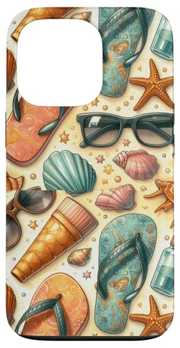 Sommer-Strand-Design, Muscheln, Seestern, Flip-Flops-Stil Hülle für iPhone 13 Pro Sommer-Strand-Design, Muscheln, Seestern, Flip-Flops-Stil Hülle für iPhone 13 Pro von Fun Summer Beach Designs