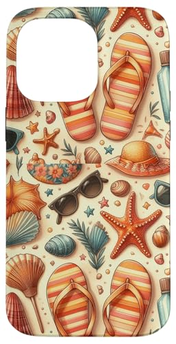 Strand, Sommer, tropisches Design, Muscheln, Strandartikel Hülle für iPhone 14 Pro Max von Fun Summer Beach Designs