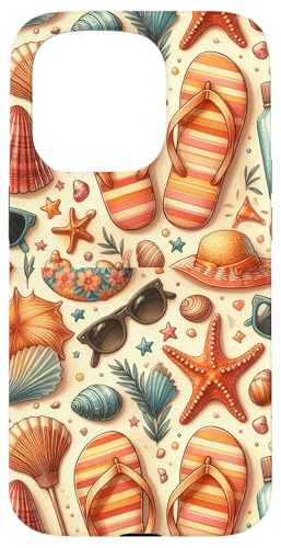 Strand, Sommer, tropisches Design, Muscheln, Strandartikel Hülle für iPhone 15 Pro Strand, Sommer, tropisches Design, Muscheln, Strandartikel Hülle für iPhone 15 Pro von Fun Summer Beach Designs